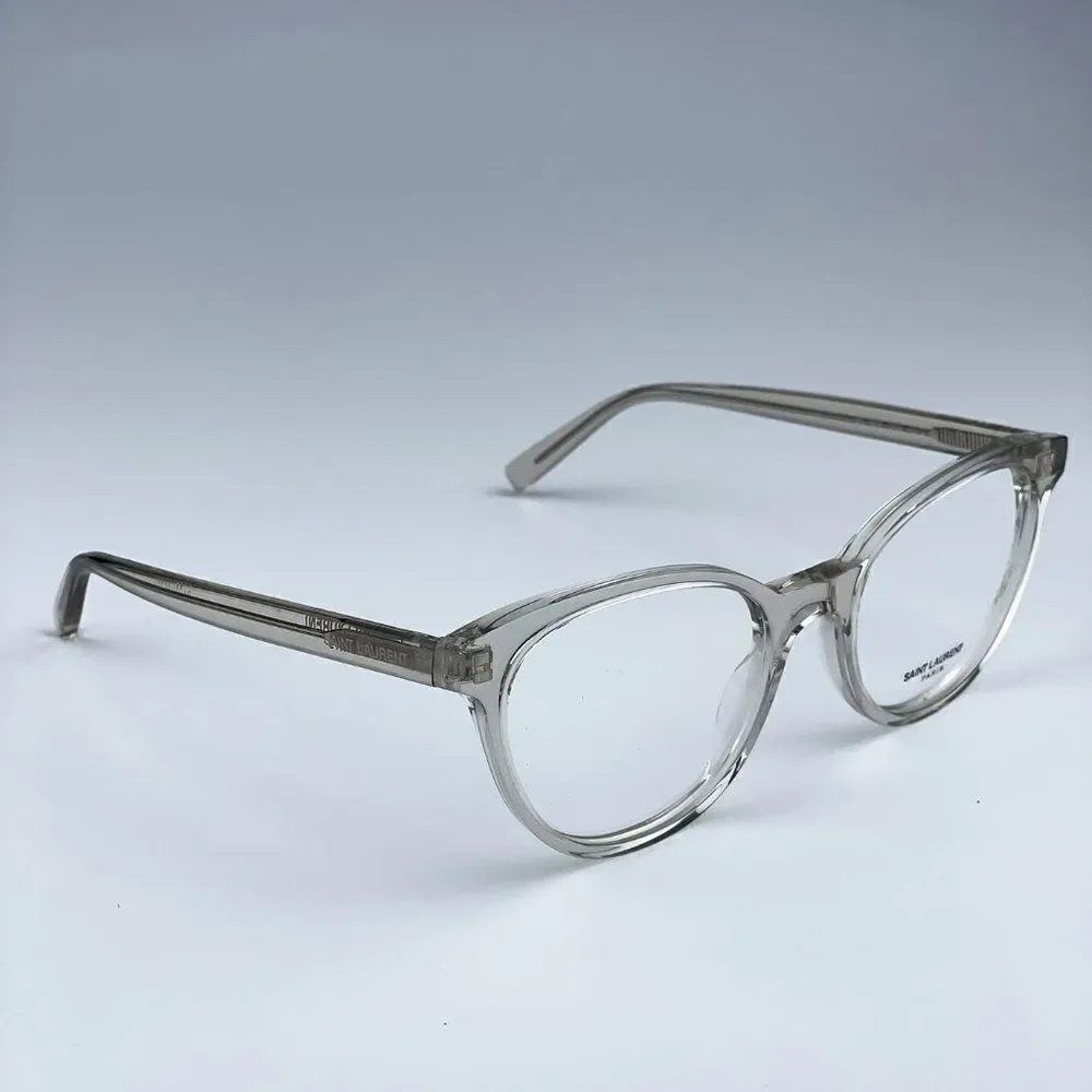 NEW Saint Laurent SL589 003 Beige Clear Oval Women Eyeglasses